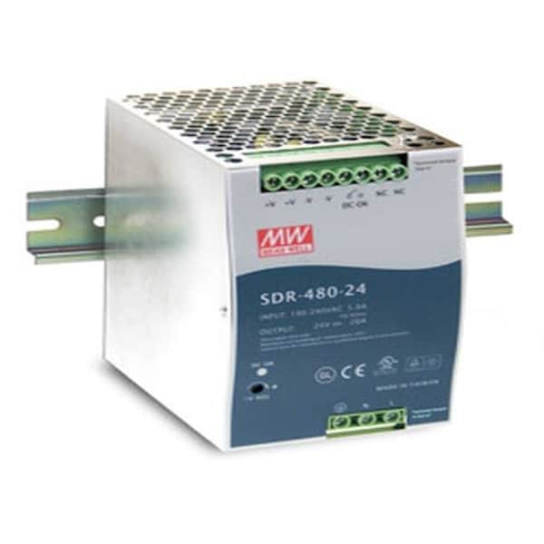 480 Watt Series / 48 VDC / 10.0 Amps Industrial Slim High-Efficiency Single DIN Rail Power Supply